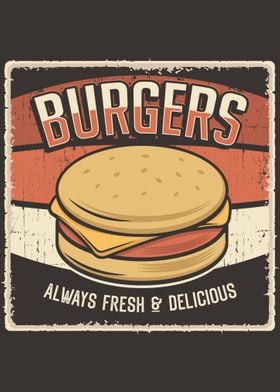 Burger Vintage Poster