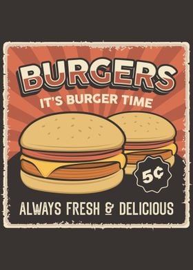 Burger Vintage Poster