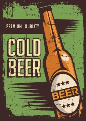 Cold Beer VIntage Poster