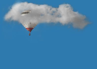 hot air balloon in the clo