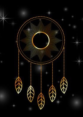 Golden dream catcher