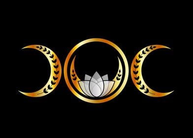 Golden triple moon symbol