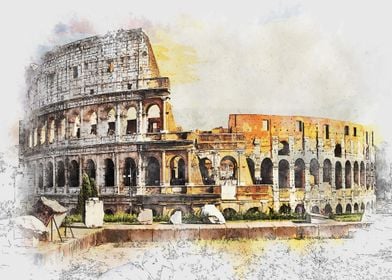 Travel Rome Italy Artwork