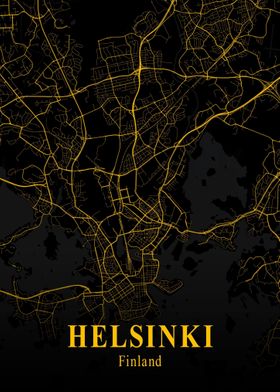 Helsinki Gold City Map