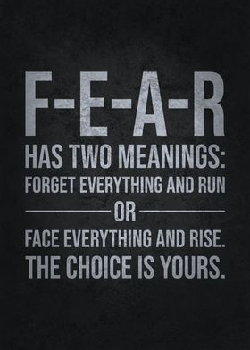 FEAR Has Two Meanings