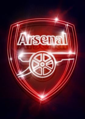 'Neon Arsenal Crest red 2' Poster by Arsenal | Displate