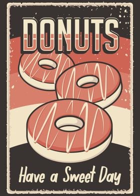 Donut Vintage Poster