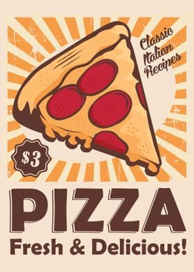 Pizza Vintage Poster