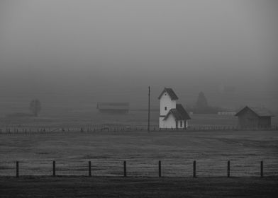 Foggy Chapel in the Marsh