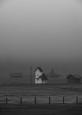 Foggy Chapel in the Marsh