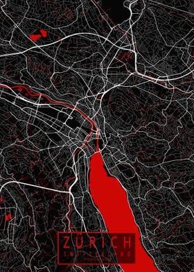 Zurich City Map Oriental