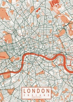 London City Map Bohemian