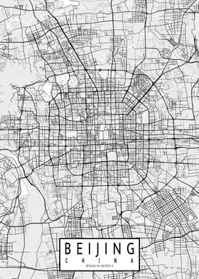 Beijing City Map Light