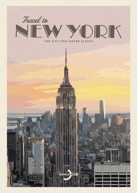 New York Travel Poster' Poster, picture, metal print, paint by Olahoop Travel  Posters