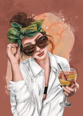 Sunglasses Cocktail Girl