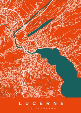 LUCERNE Map SWITZERLAND