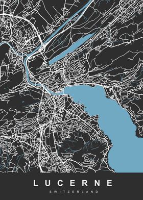 LUCERNE Map SWITZERLAND