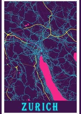 Zurich Map Neon