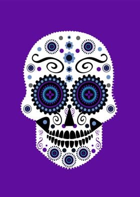 Purple skull icon with Man