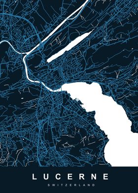 LUCERNE Map SWITZERLAND