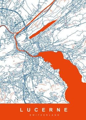 LUCERNE Map SWITZERLAND