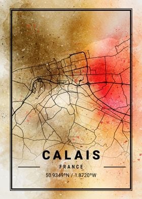 Calais Ara Watercolor Map