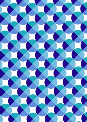 Blue Retro Circle Pattern