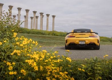 Yellow Mercedes AMG GTR