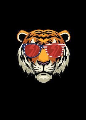Cool Tiger USA Flag