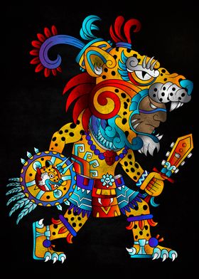 skull jaguar aztec warrior