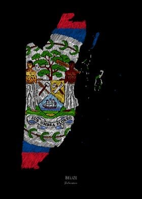 Belize Belmopan Flag Map