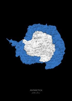 Antarctica Sea Flag Map