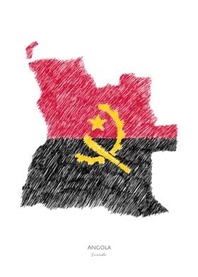 Angola Luanda Flag Map Art