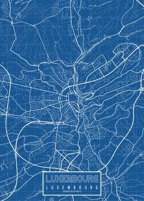 Luxembourg Map Blueprint