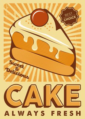 Cake VIntage Poster