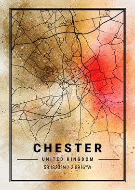 Chester Ara Watercolor Map