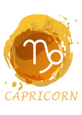 Watercolor Capricorn Sign