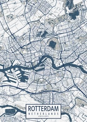 Rotterdam City Map Coastal