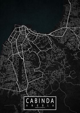 Cabinda City Map Dark