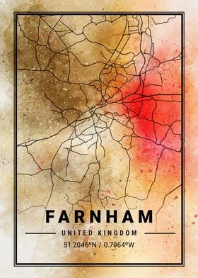 Farnham Ara Watercolor Map