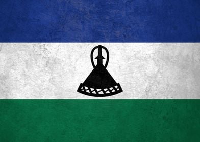 Flag of Lesotho on Wall