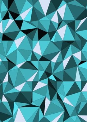 Abstract triangles in cyan