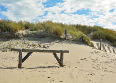 Wooden gate on the dune