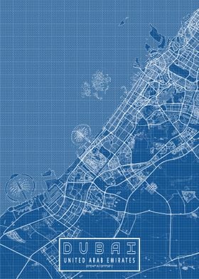 Dubai City Map Blueprint