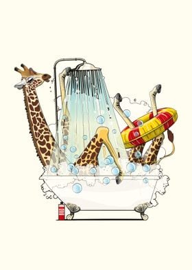 Giraffe in the Bath