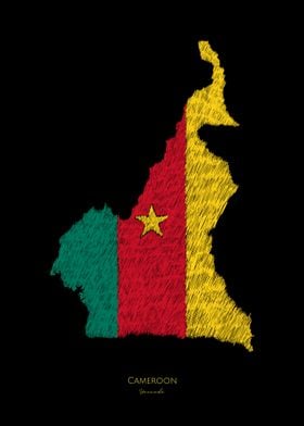 Cameroon Yaounde Flag Map