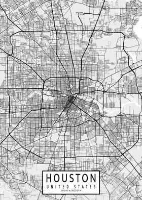 Houston City Map Light