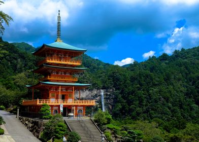 Orange Temple Near Trees