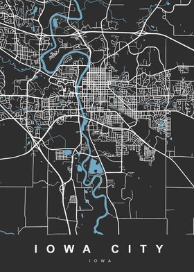 IOWA CITY City Map USA