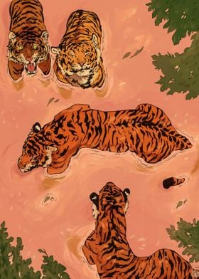 vintage tiger art